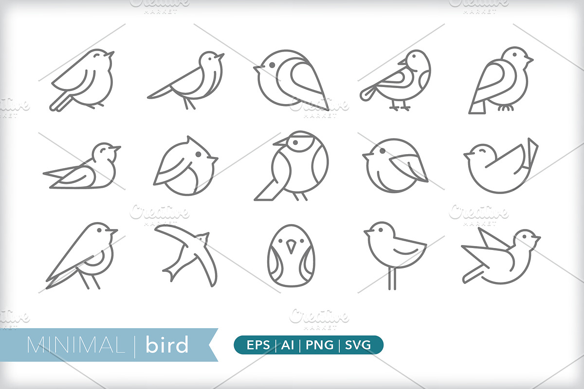 Minimal bird icons, an Outline Icon by Picture Window (Photo 1 of 5)