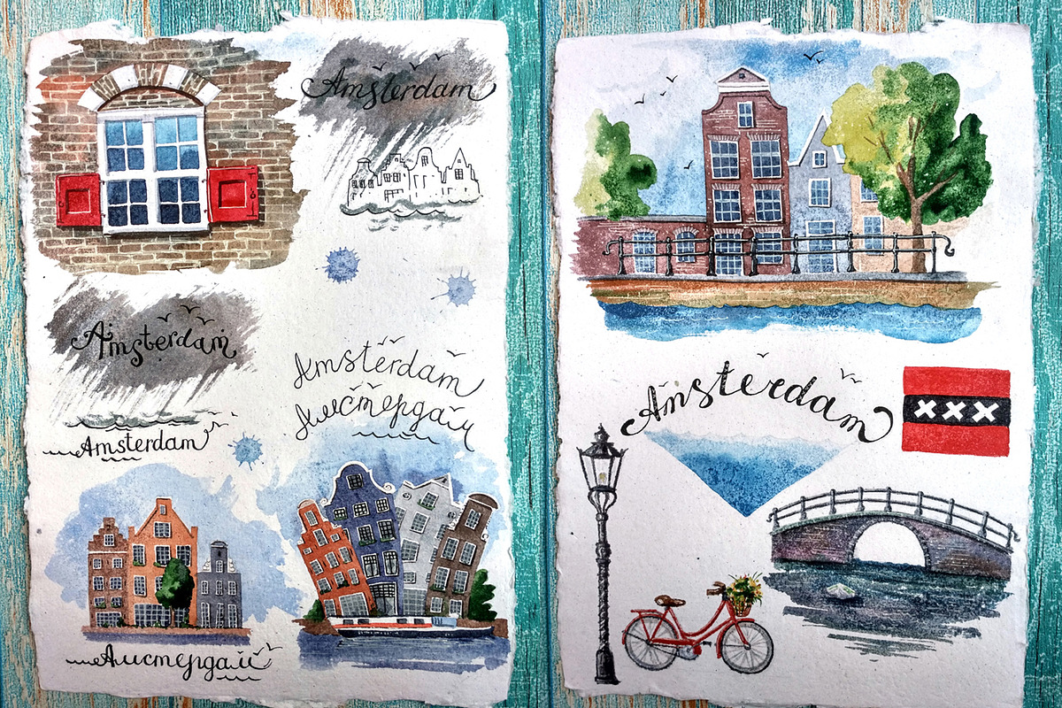 Amsterdam houses and details., an Illustration by fiolika (Photo 9 of 9)