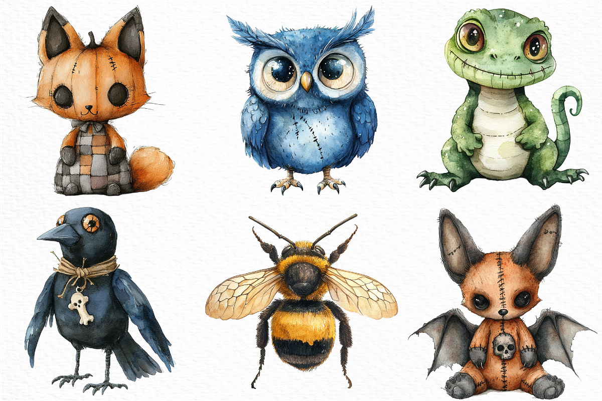 Halloween Voodoo Animal Doll Clipart, an Illustration by Craft Nest (Photo 2 of 6)