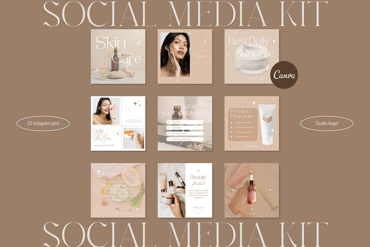 Beauty Magic Social Media Kit _Canva, a Social Media Template by ElladesignCo (Photo 1 of 7)