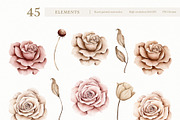 Watercolor Boho Fall Dusty Rose Set, a Decorative Illustration by Carol Lozove (Thumbnail 32 of 74)