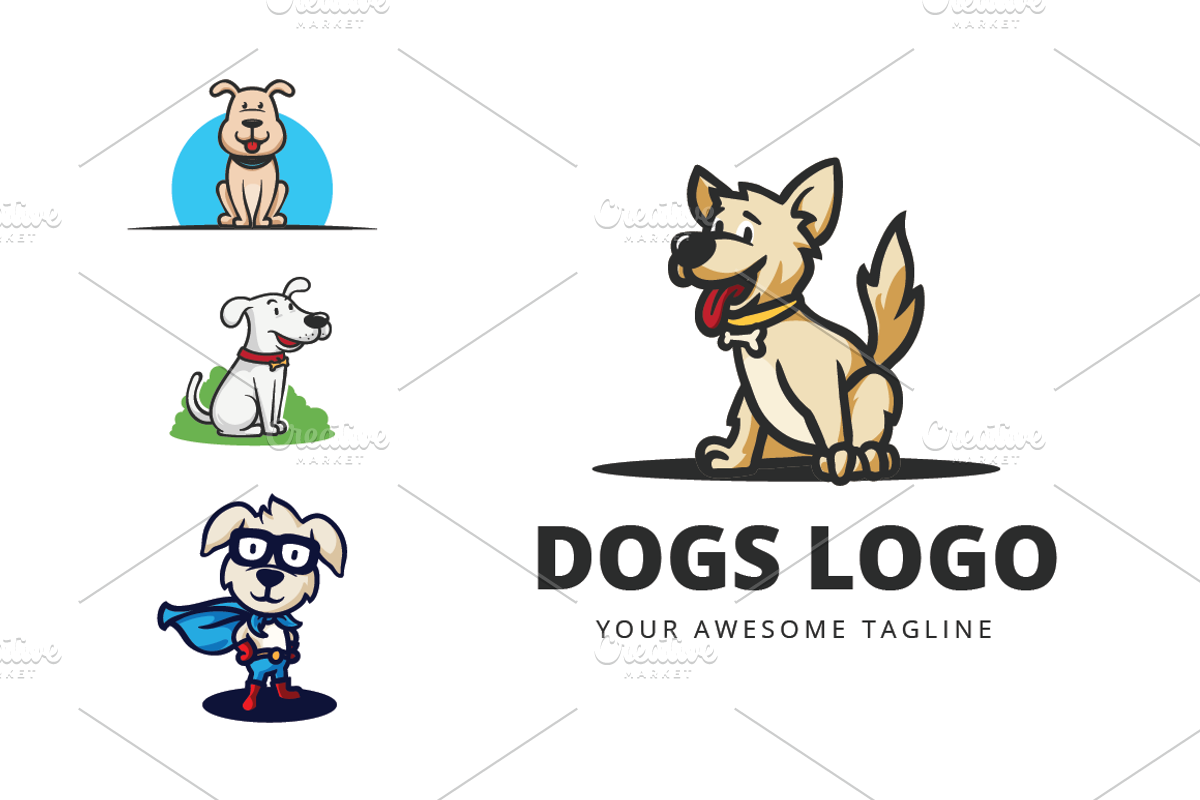 Dog Mascot Characters, a Branding & Logo Template by lineandcircle (Photo 1 of 5)