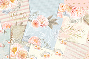 FLORAL DIGITAL PAPER PACK, a Pattern Graphic by rusticmelody (Thumbnail 2 of 2)