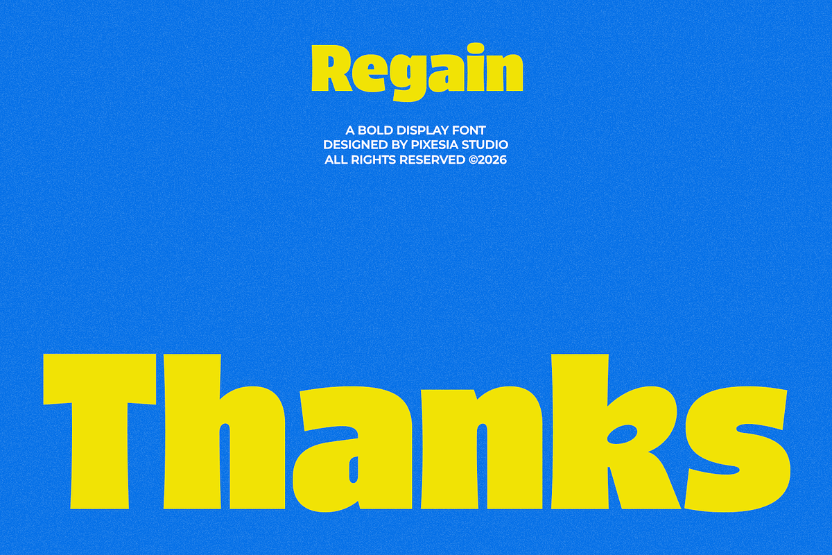 Regain - Bold Display Font, a Sans Serif Font by Pixesia Studio (Photo 16 of 16)