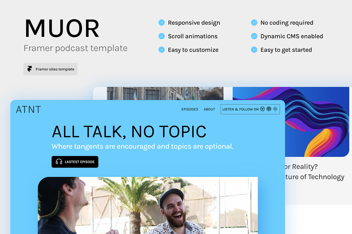 Framer Podcast Website Template, a Websites & App Template by Blue Monkey Media (Photo 1 of 6)
