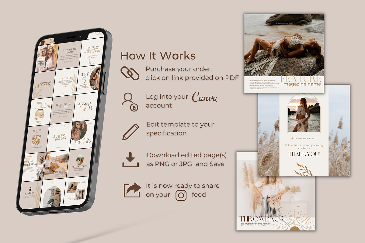 Boho Chic Minimal Instagram Template, a Social Media Template by Faytemplates (Photo 7 of 8)