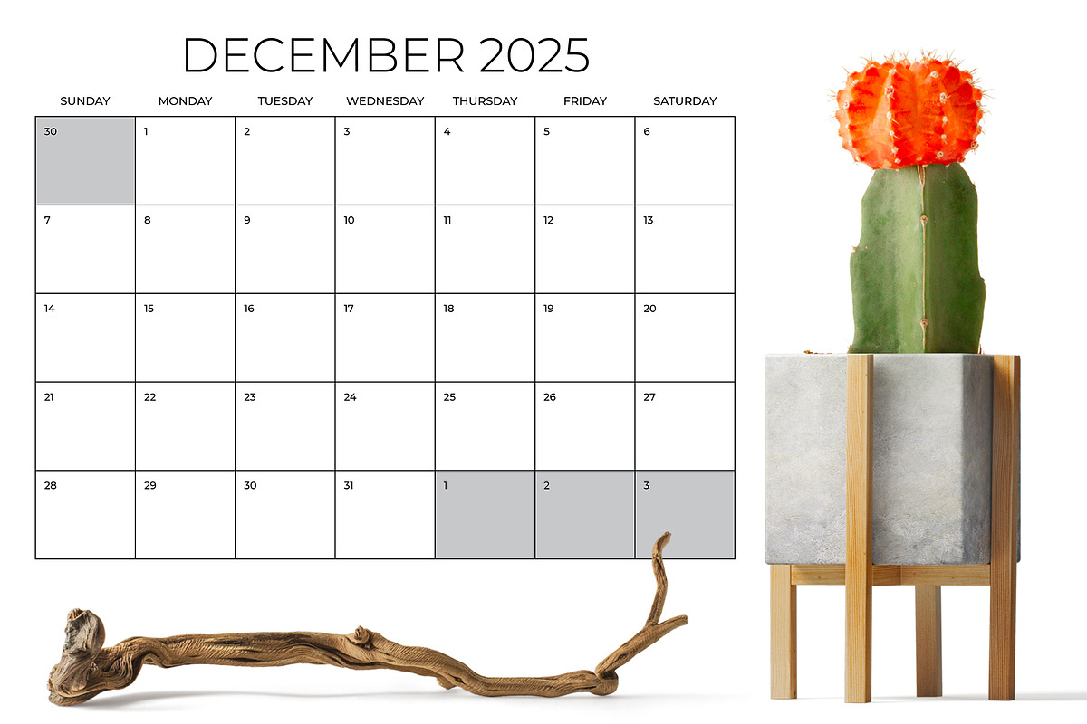 2025 8.5 x 11 Inch Calendar Template, a Stationery Template by Running ...