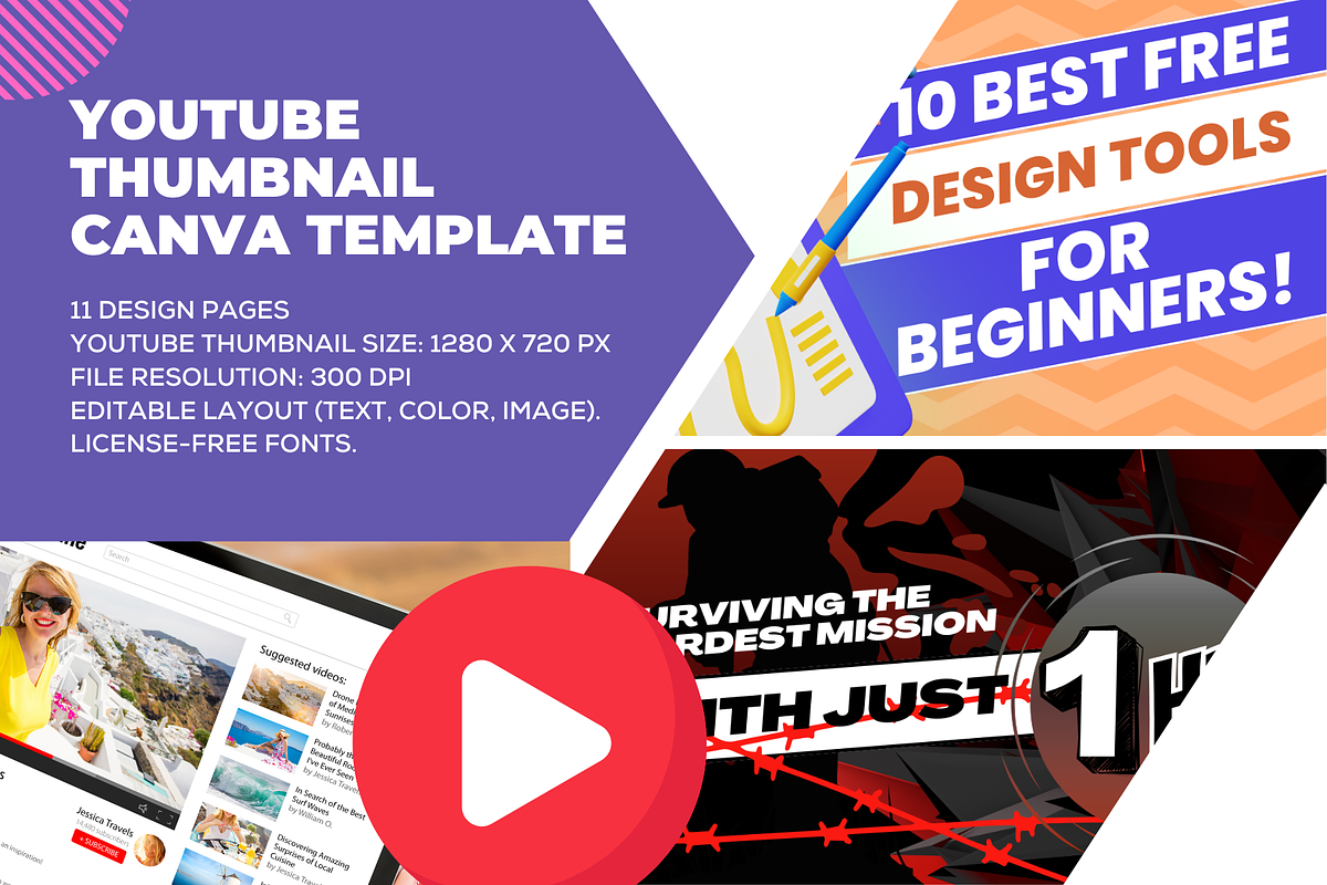 Youtube Thumbnail Canva Template, a Social Media Template by Rumoh Grafika (Photo 1 of 4)