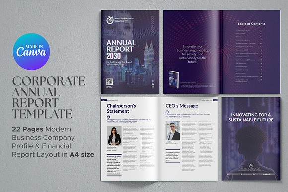 Corporate Annual Report Canva Template preview 8