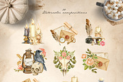Dark vintage. Watercolor autumn set, an Object Graphic by JuliaBadeeva (Thumbnail 2 of 12)