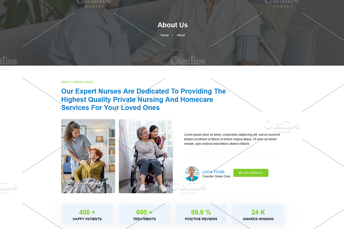 Home Care & Private Nursing Template, a WordPress Template by HasnainDEV (Photo 2 of 5)