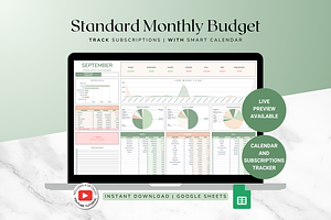 Standard Monthly Budget - Green