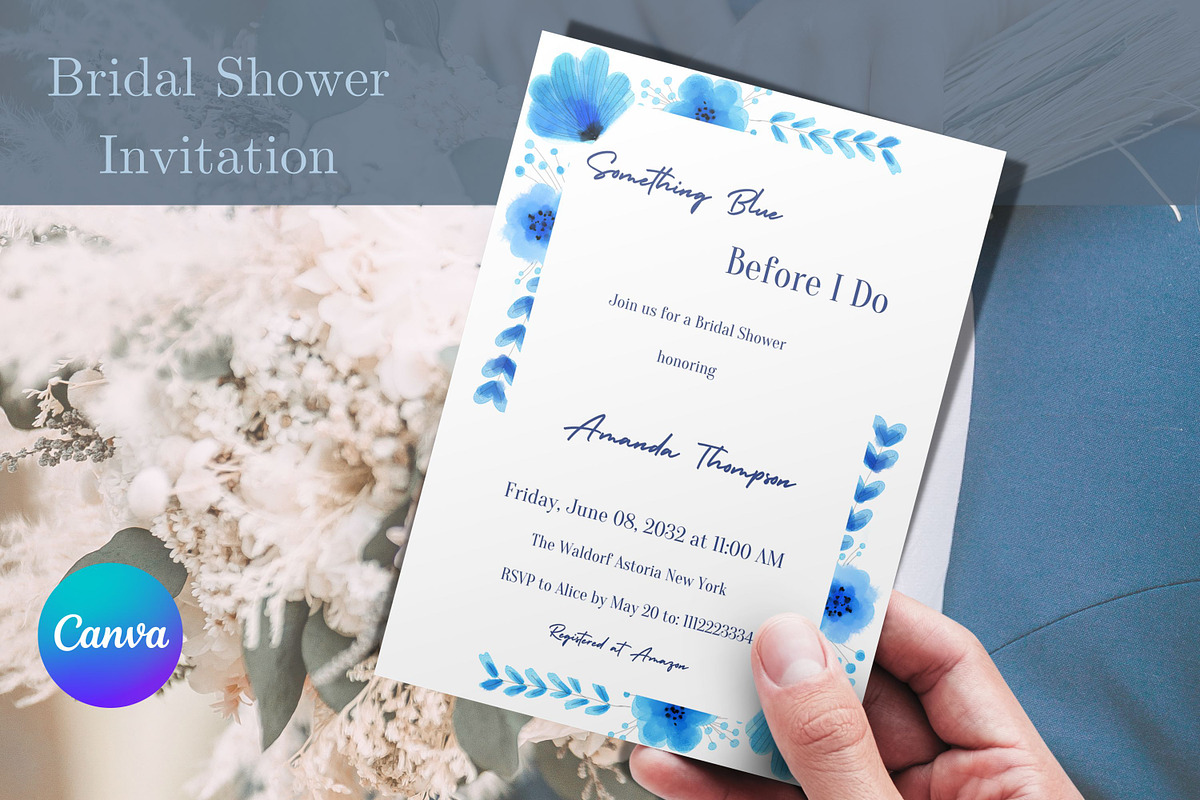 Something Blue Bridal Shower Invite, an Invitation Template by Patterndigitpics (Photo 1 of 6)