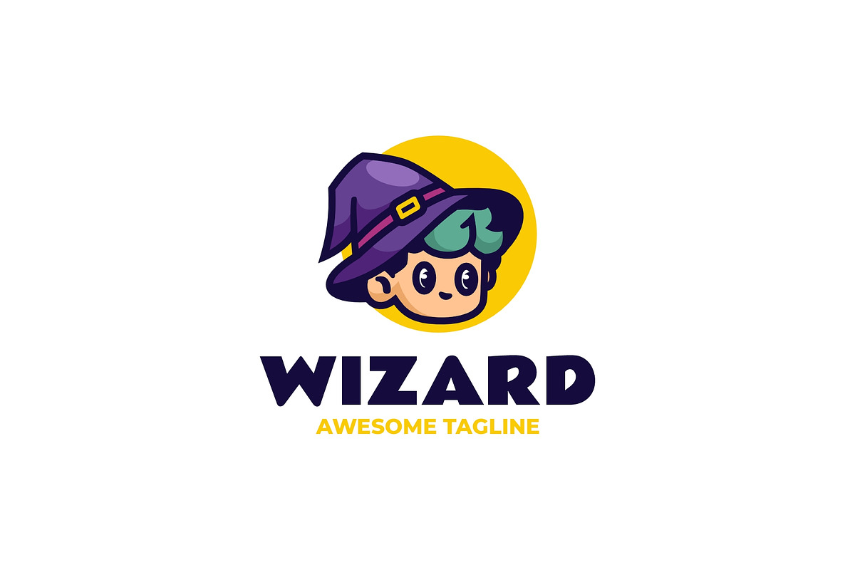 Cute Wizard Mascot Logo Design, a Branding & Logo Template by Artnivora.Std