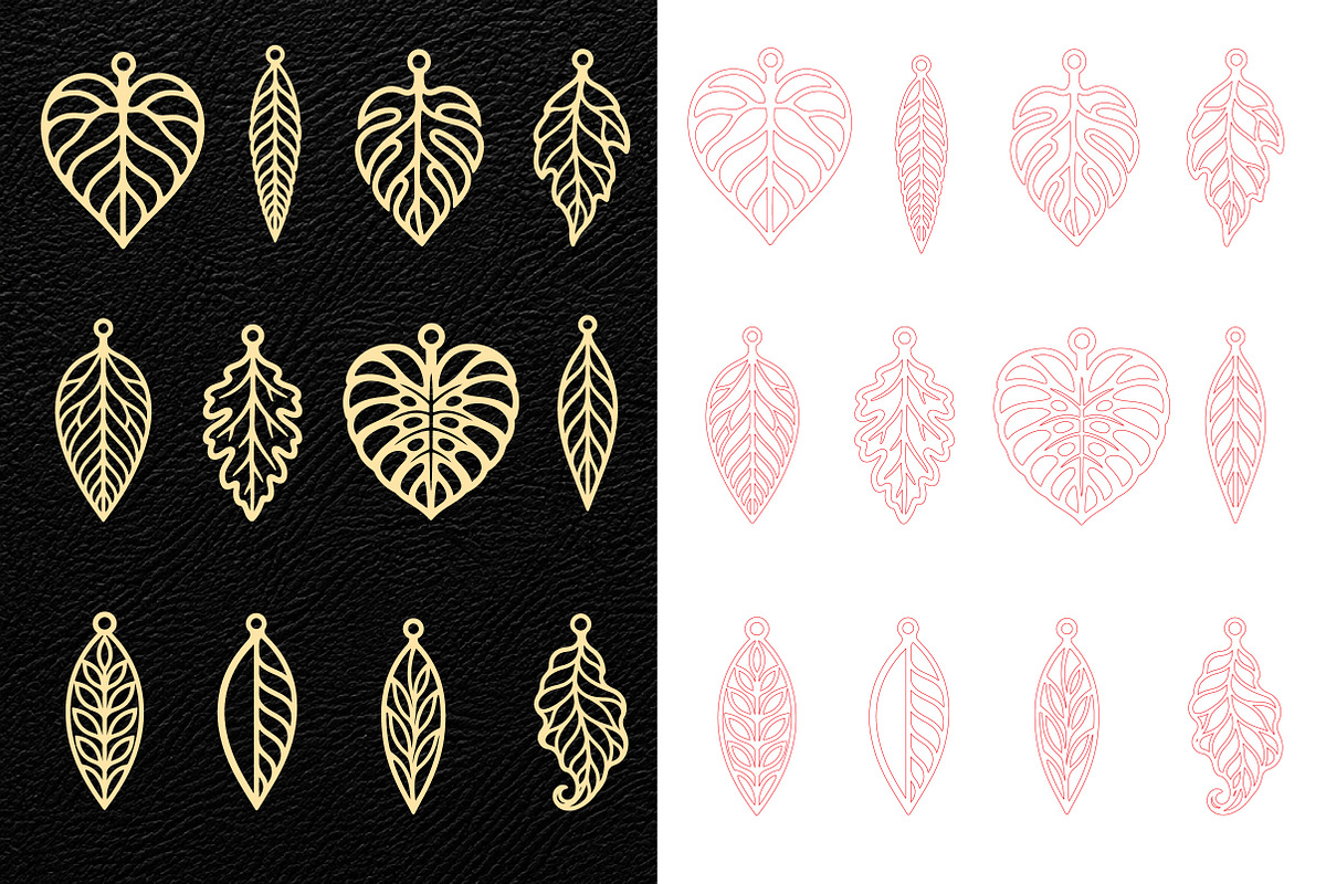 Autumn Leaf Earring Svg, a Work Illustration by Dream Creation (Photo 2 of 3)