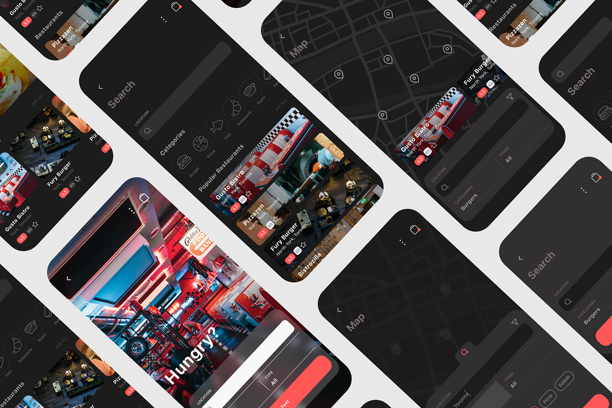 Spes Dark Food Delivery App UI Kit, an UI Kit Template by uicube (Photo 5 of 6)