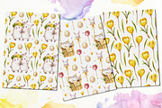 Easter bunnies. Watercolor set., an Illustration by babenkoirusa (Thumbnail 8 of 16)
