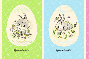Easter Bunny cards and pattern