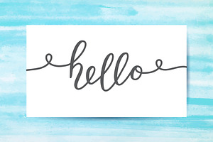 Hello, 5 Watercolor Cards