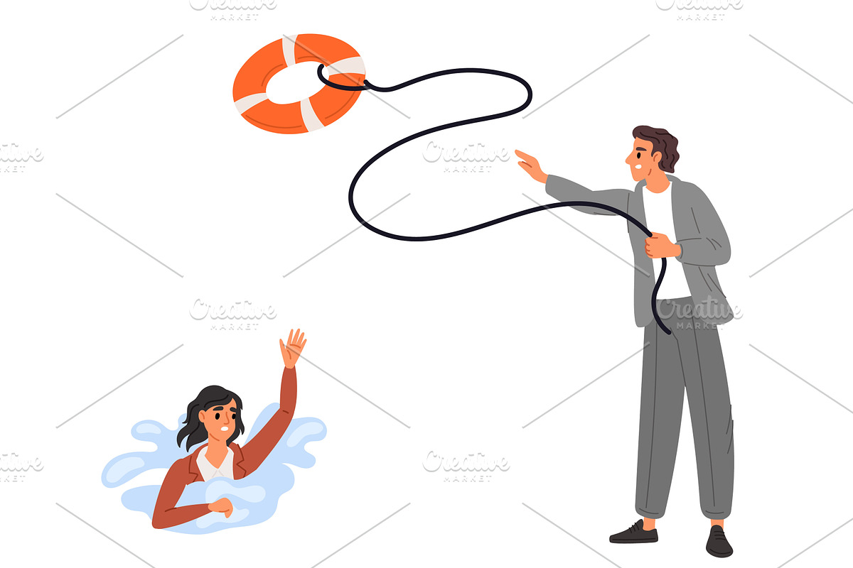 Business support and assistance. Man, a Person Illustration by Vectorbuum