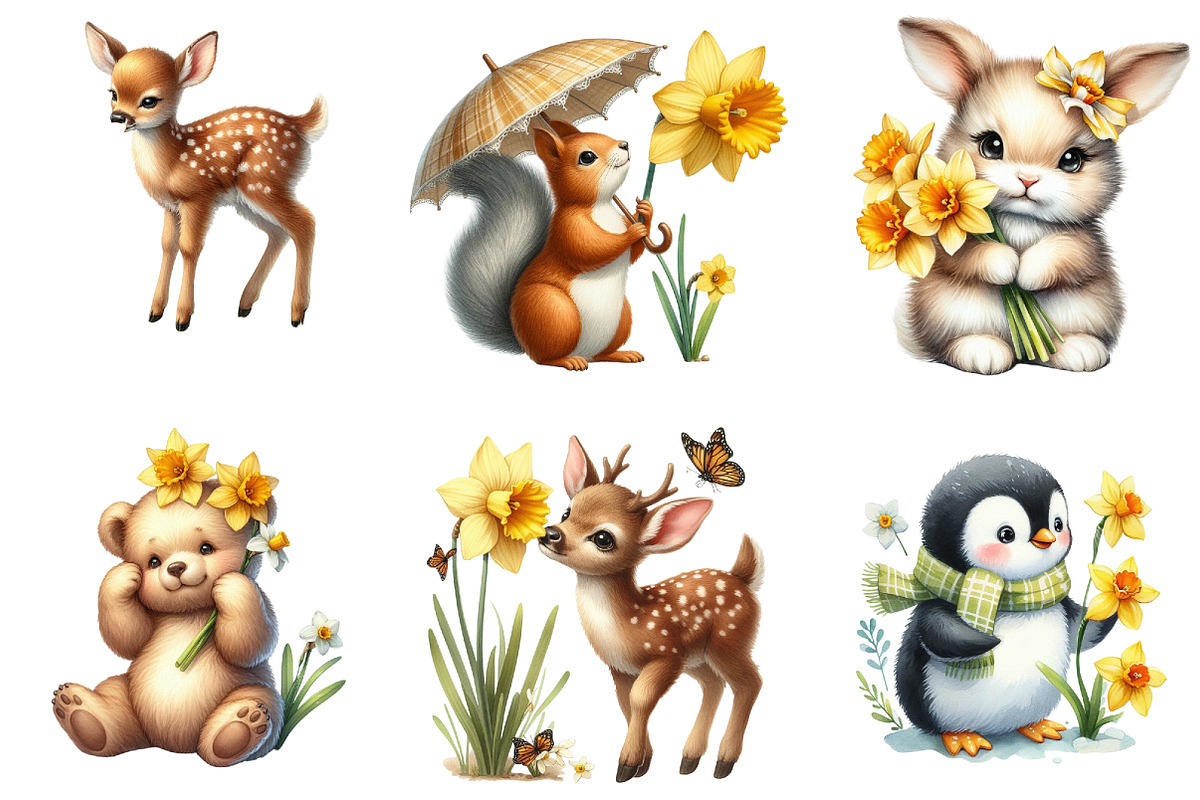 Daffodils Flowers Clipart, an Illustration by DreamArtGraphic (Photo 3 of 5)