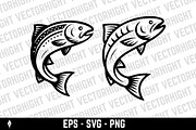 Illustrations of a salmon, an Animal Illustration by Vectorhight (Thumbnail 2 of 5)