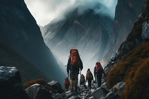 Hikers in Himalayas, Nepal. Trekking, a Photo by Iftikhar Alam