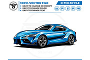 sport car illustration vector, a Transportation Illustration by slLametDesigns (Thumbnail 3 of 5)