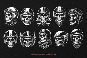 10 Bundle Dark Art Skull Rider Motor