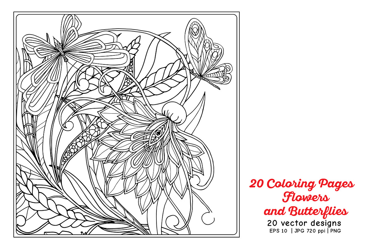 Flowers and Butterflies, a Decorative Illustration by Elen-Lane (Photo 4 of 5)