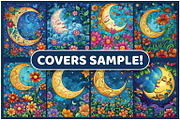 200 Moon and Flowers Coloring Pages, an Education Illustration by BrightMart (Thumbnail 3 of 3)