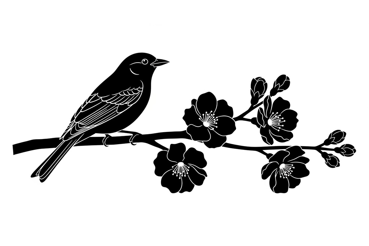 Bird Branch Silhouette Bundle, an Illustration by yasushie (Photo 12 of 31)