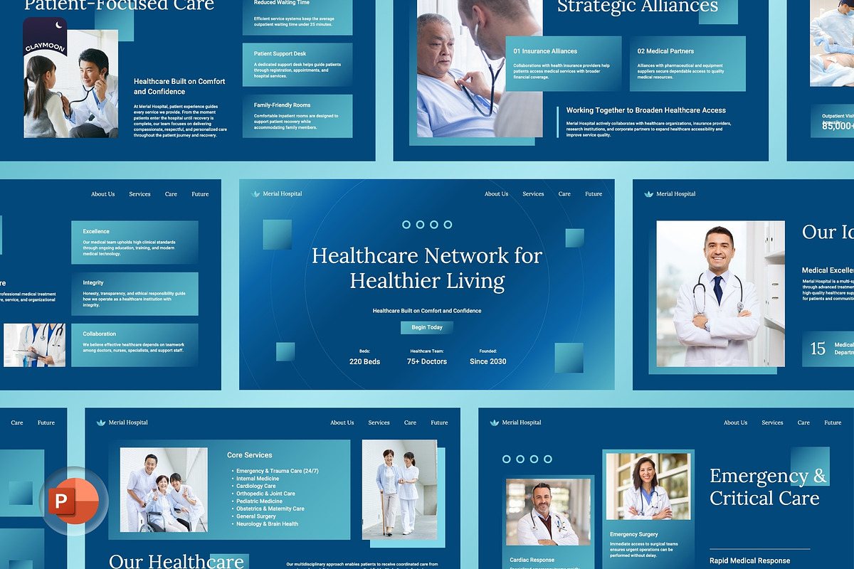 Medical Center & Healthcare Network, a Presentation Template by Claymoon Lab (Photo 2 of 7)