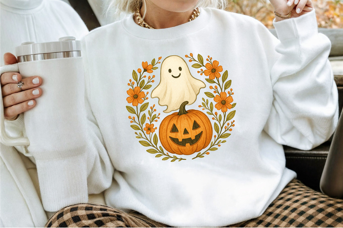 Ghost Pumpkin Fall Autumn Halloween, an Illustration by Sublimation Artist (Photo 7 of 9)