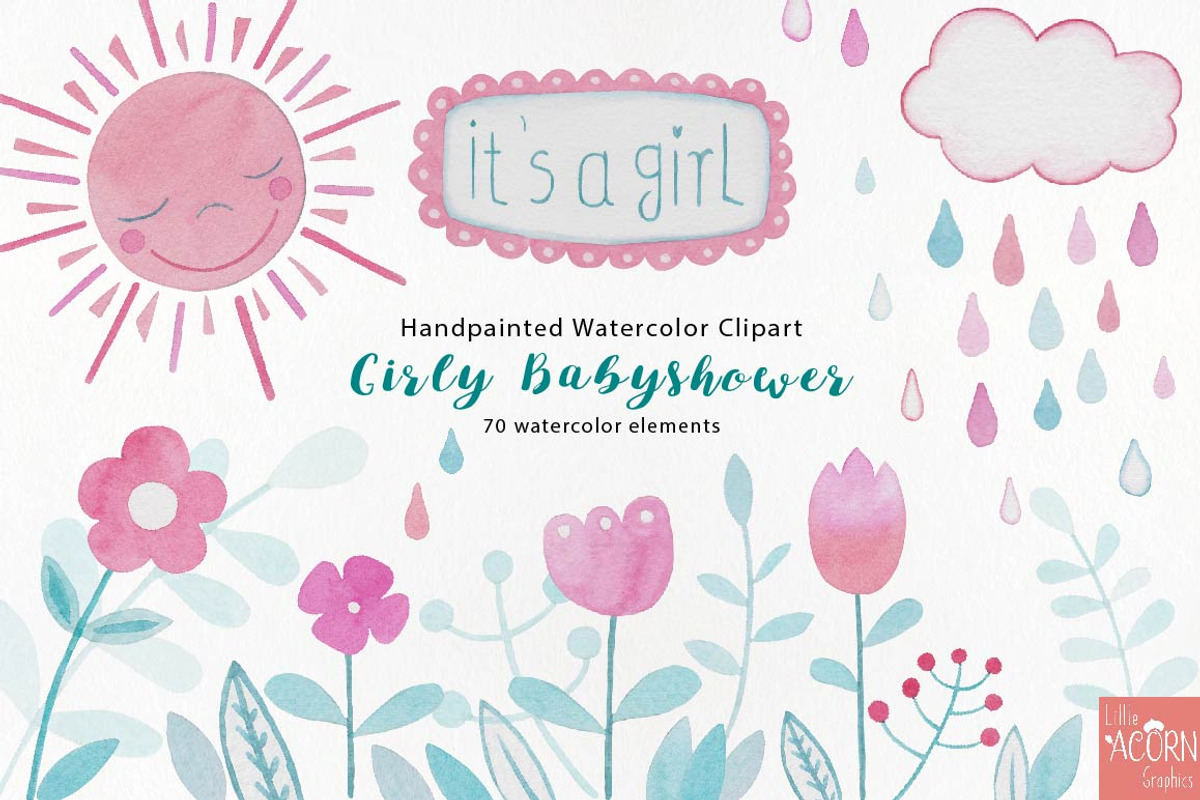Girly Babyshower graphics pack, an Illustration by LittleAcornGraphics (Photo 2 of 13)