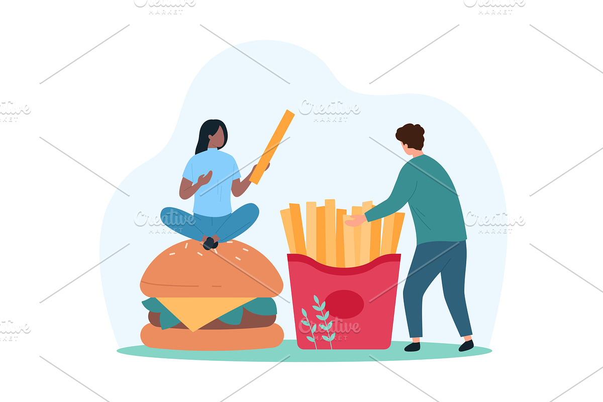 Fast food restaurant order, a Person Illustration by Flashvector