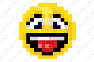 Pixel Art Emoji Emoticon Smiley Face, an Emoji Icon by Christos Georghiou