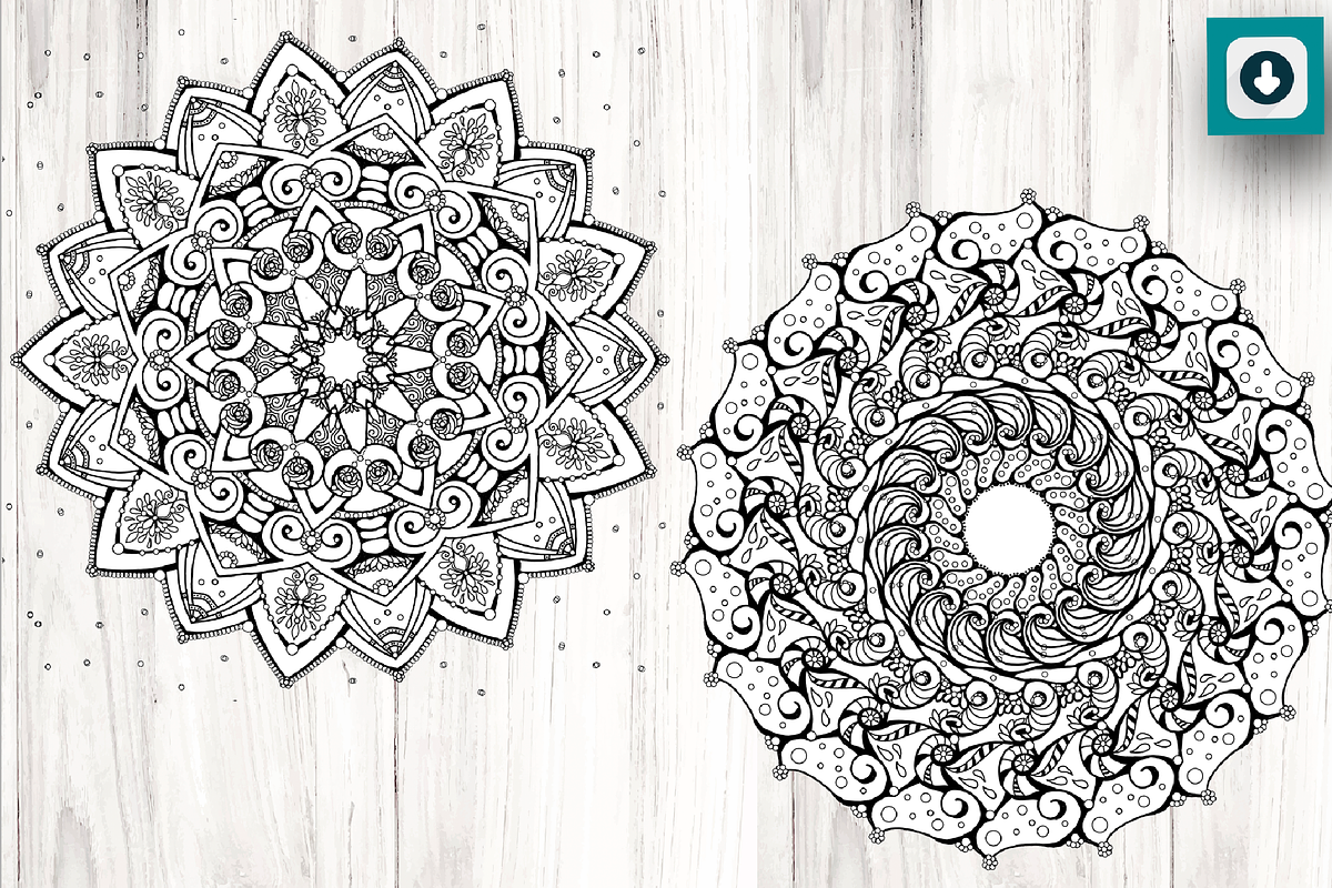 Round Hand drawn Mandalas Meditation, a Graphic by Vibrant Design Shop (Photo 2 of 6)