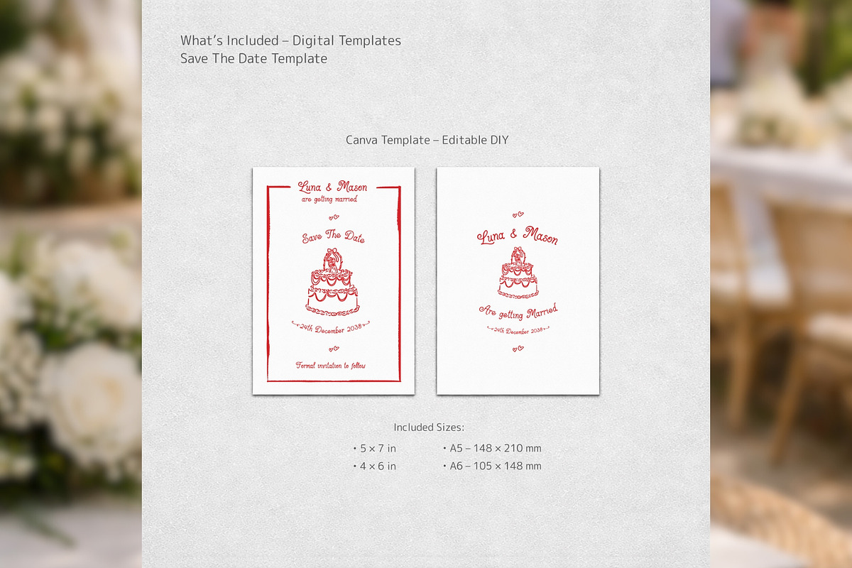 Save the Date Canva bd002, an Invitation Template by TyphoonStudio (Photo 2 of 9)