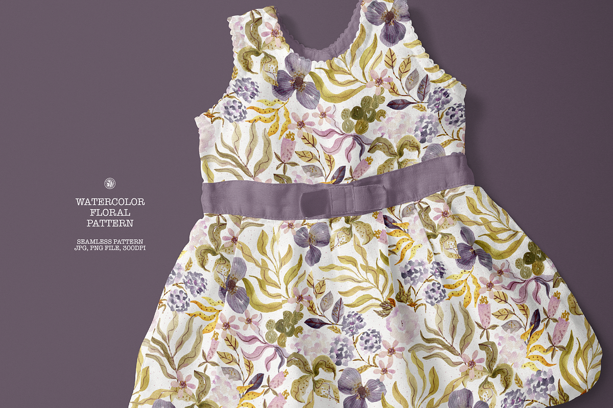 Olive and Pink Watercolor Pattern, a Pattern Graphic by Webvilla Studio (Photo 2 of 7)