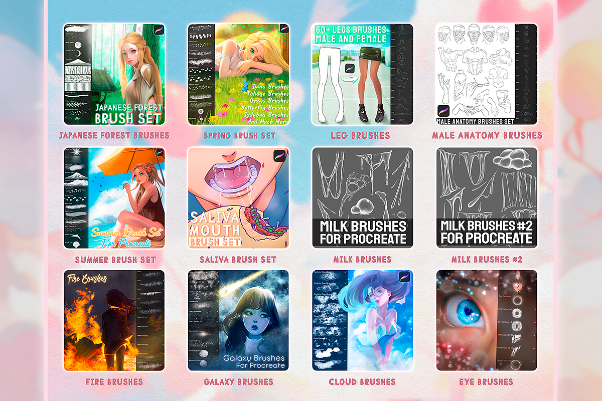 Over 2000+ Procreate Brushes by Di, a Brush Add-On by Disyukov (Photo 3 of 7)