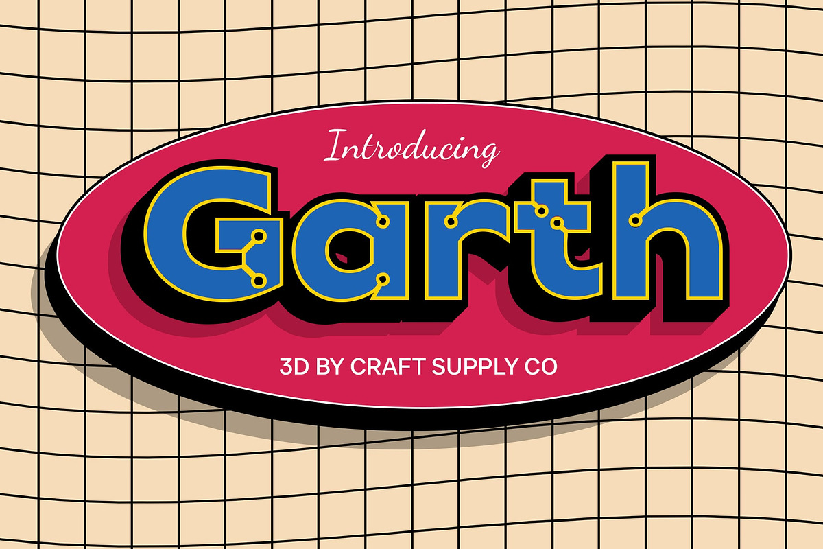CS Garth 3D, a Sans Serif Font by Craft Supply Co. (Photo 1 of 8)