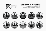 Lisbon Skyline Vector Icon, an Icon by Akatype Studio (Thumbnail 1 of 3)