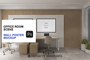 Office Room Canvas Mockup Drawing