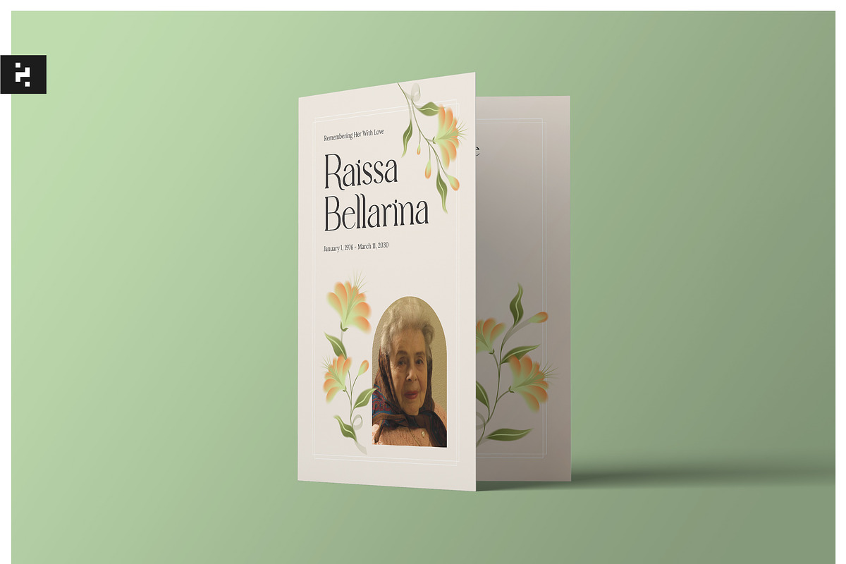 White Simple Minimal Funeral Program, a Brochure Template by Neermana (Photo 1 of 4)