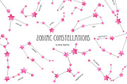 Pink star Zodiac constellations, an Object Illustration by Art and Funny (Thumbnail 1 of 5)