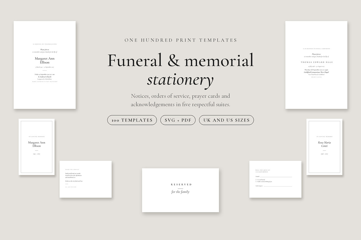 Memorial Stationery 100 Templates V2, an Invitation Template by pawellpi (Photo 90 of 90)