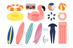 Surfboard, surfing board standing, an Illustration by sceptical cactus
