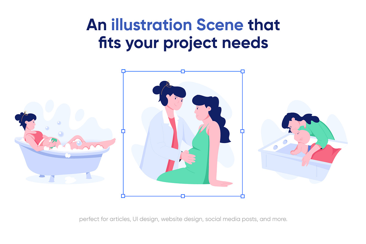 Pregnancy Illustration Set, a Person Illustration by Prosymbols (Photo 3 of 8)