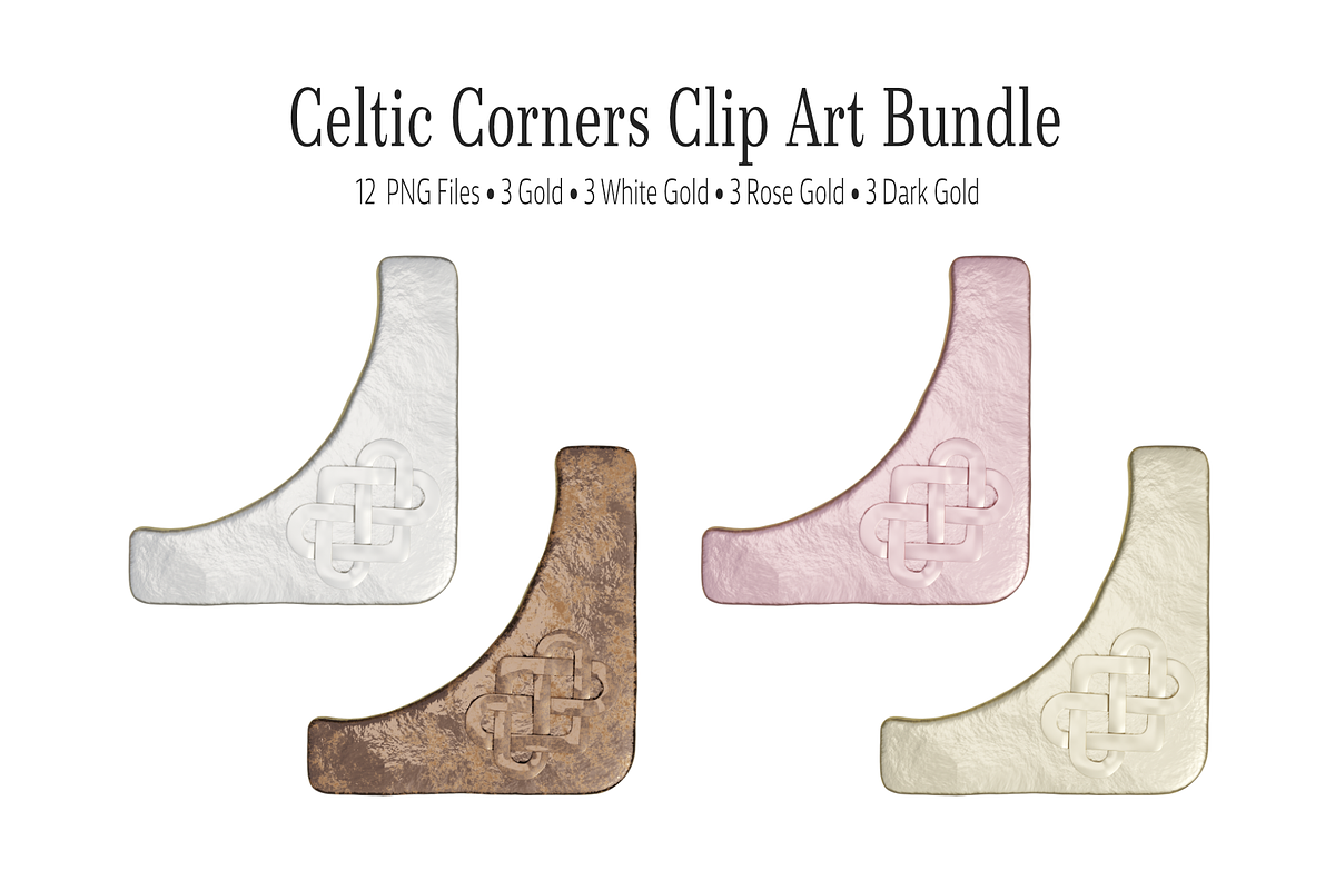 Gold Celtic Photo Album Corners, an Object Graphic by 3PointsCreative (Photo 1 of 6)